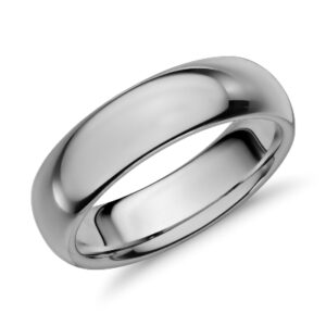 Comfort Fit Wedding Ring in Classic Gray Tungsten Carbide (6mm)