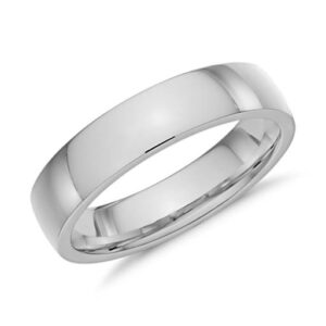 Low Dome Comfort Fit Wedding Ring in 14k White Gold (5mm)