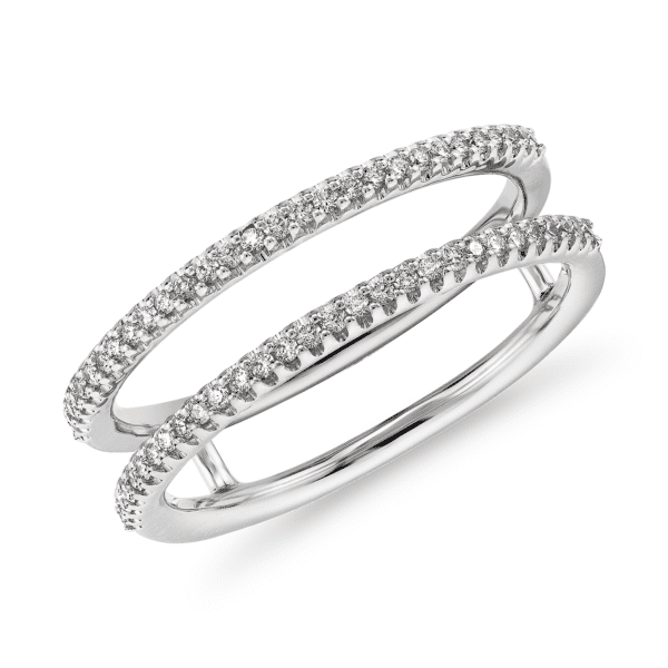 Delicate Open Shank Diamond Fashion Ring in 14k White Gold (1/6 ct. tw.)