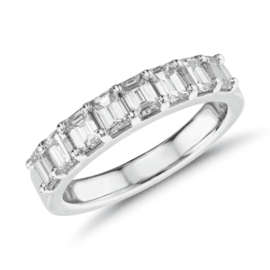 Classic Emerald Cut Eight Stone Diamond Ring in Platinum (1 1/6 ct. tw.)