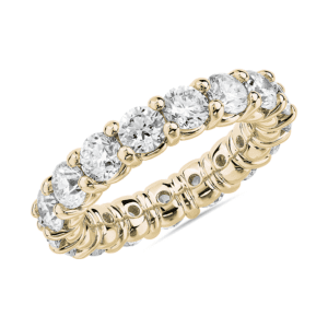 Comfort Fit Round Brilliant Diamond Eternity Ring in 18k Yellow Gold (4 ct. tw.)