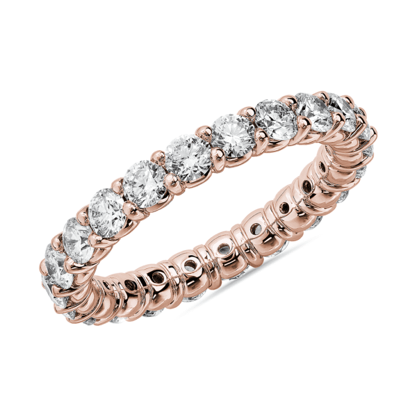 Comfort Fit Round Brilliant Diamond Eternity Ring in 14k Rose Gold (2 ct. tw.)