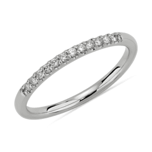 Petite Micropave Diamond Wedding Ring in Platinum(1/10 ct. tw.)