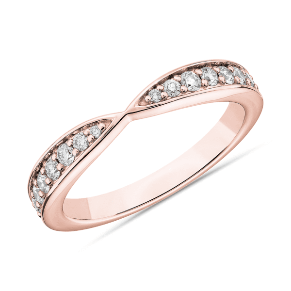 Contemporary Tapered Wedding Ring in 14k Rose Gold (1/3 ct. tw.)