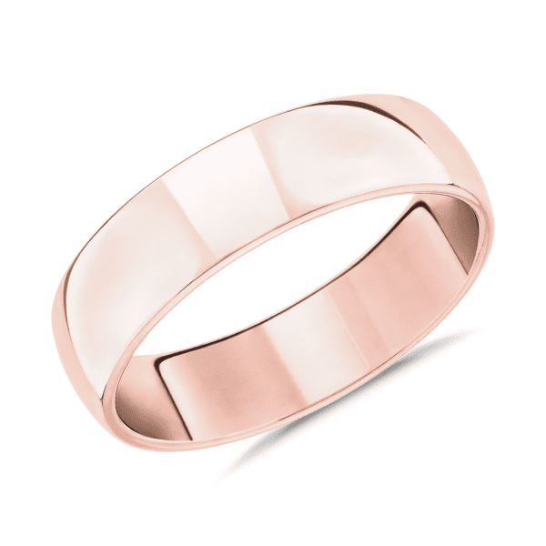 Skyline Comfort Fit Wedding Ring in 14k Rose Gold (6mm)