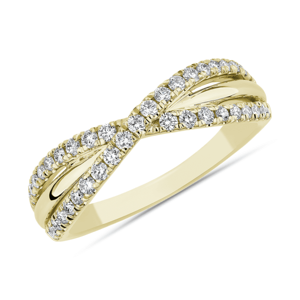 Diamond Infinity Fashion Ring in 14k Yellow Gold (1/3 ct. tw.)