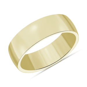 Low Dome Comfort Fit Wedding Ring in 14k Yellow Gold (7mm)
