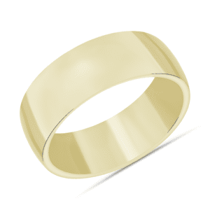 Low Dome Comfort Fit Wedding Ring in 14k Yellow Gold (8mm)