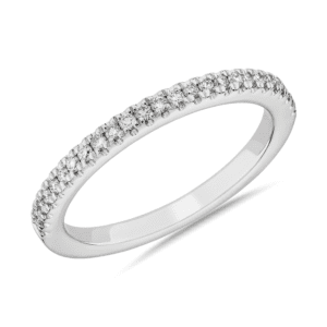 Pave Matching Diamond Wedding Ring in Platinum (1/8 ct. tw.)