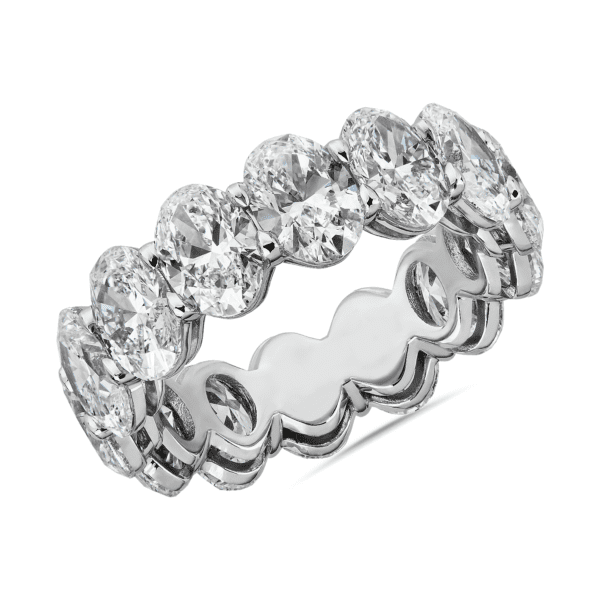 Oval Cut Diamond Eternity Ring in Platinum (8.0 ct. tw.)